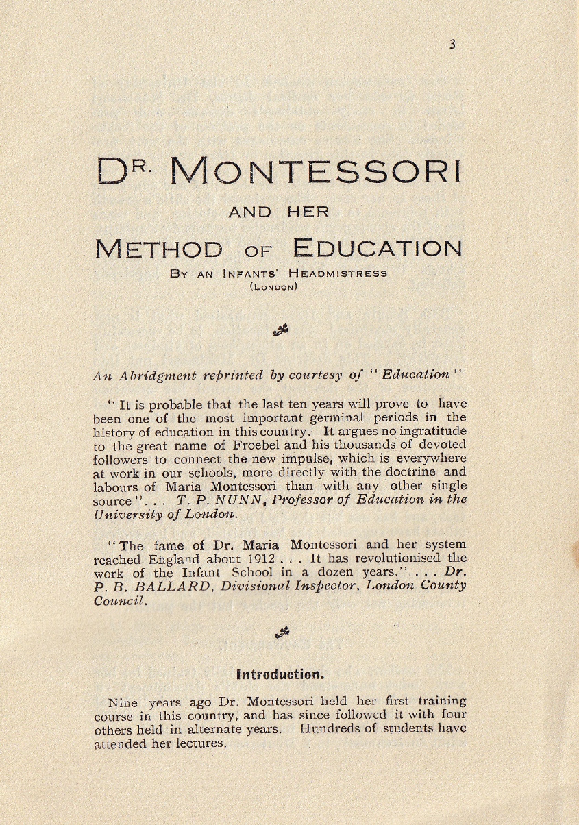 Montessori Method of Education 0001a